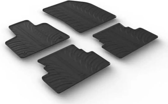 Lampa Set of Front and Rear Mats 4pcs Tray Type for Opel Grandland X 2017 Black