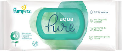 Pampers Pure Aqua Υποαλλεργικά Μωρομάντηλα με 99% Νερό, χωρίς Οινόπνευμα & Άρωμα 48τμχ