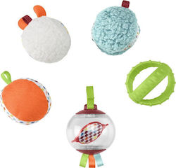 Fisher Price Mingea Five Senses Activity Balls din Țesătură cu Sunete pentru 3++ Luni