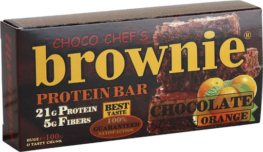 Fit & Shape Choco Chef's Brownie Baton cu 23% Proteină & Aromă Ciocolată portocală 100gr