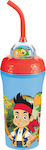 Kinder Trinkflasche Piraten Kunststoff mit Strohhalm 500ml