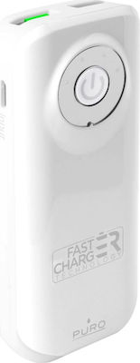 Puro Fast Charger Power Bank 4000mAh με 2 Θύρες USB-A Quick Charge 3.0 Λευκό