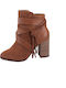 Tamaris Suede Women's Ankle Boots with High Heel Tabac Brown