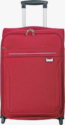 Bartuggi Medium Travel Suitcase Fabric Red with 2 Wheels Height 63cm