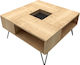 Square Coffee Table Layla Oak/black L80xW80xH38.6cm