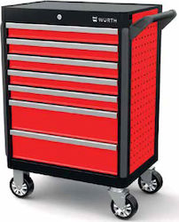 Wurth Wheeled Metallic Tool Carrier with 7 Drawers W70xD41xH90.5cm