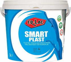 ER-LAC Smart Plast Πλαστικό Χρώμα Οικολογικό για Εσωτερική Χρήση 1lt