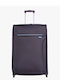 Bartuggi 722-107 Large Fabric Travel Suitcase Black with 2 Wheels Height 74cm