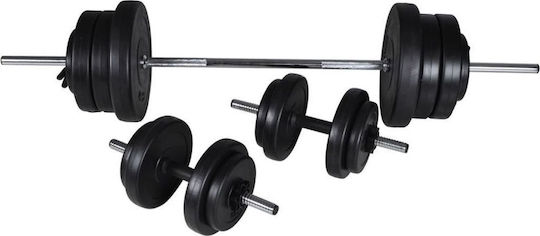 vidaXL Dumbbell Set with Bar 60.5kg