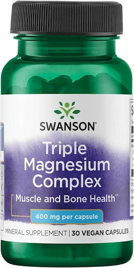 Swanson Triple Magnesium Complex 400mg 30 φυτικές κάψουλες