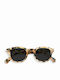Izipizi Unisex Sunglasses with Brown Tartaruga Plastic Frame and Black Lens