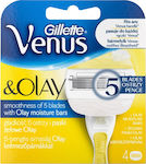 Gillette Venus & Olay Replacement Heads with 5 Blades & Lubricating Tape 4pcs
