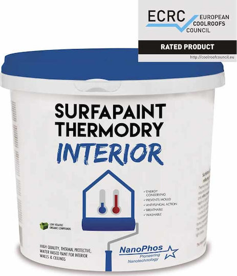 Nanophos SurfaPaint ThermoDry Interior Πλαστικό Χρώμα Θερμομονωτικό για Εσωτερική Χρήση 1lt