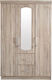 Dreifachtür Kleiderschrank Protea mit Spiegel 120x50x195cm