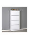 Suport pentru pantofi Flat Duo cu 4 Rafturi Alb L73xW26xH157cm