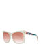 Emilio Pucci Women's Sunglasses with White Acetate Frame and Red Gradient Lenses