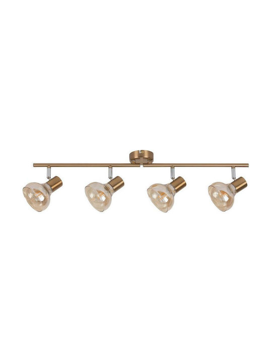 Rabalux Holly Spot with 4 Lights and with Socket E14 in Honey Color