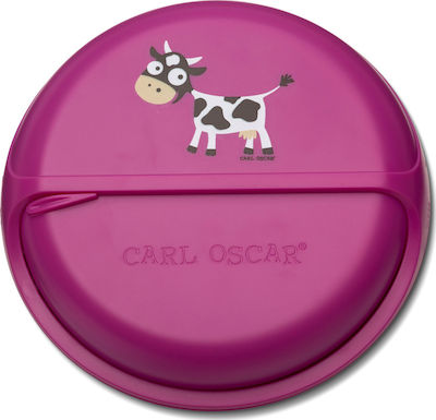 Carl Oscar Snack Disc Πλαστικό Παιδικό Δοχείο Φαγητού Μωβ Μ15 x Π15 x Υ4.5εκ.