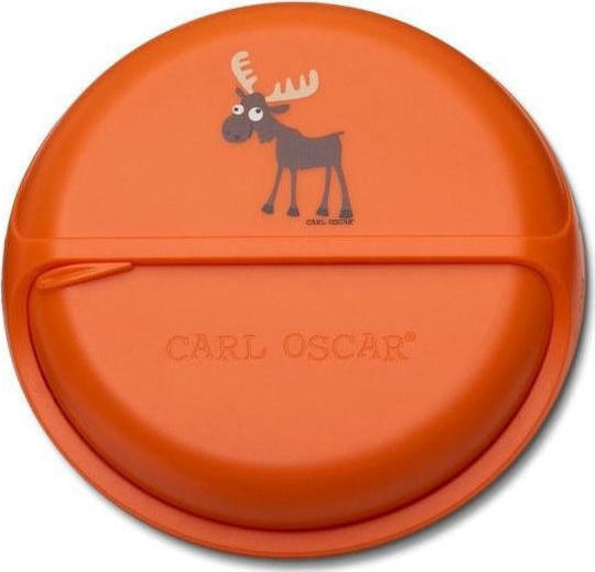 Carl Oscar Snack Disc Kids Lunch Plastic Box Orange L15xW15xH4.5cm