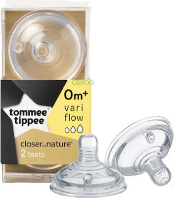 Tommee Tippee Θηλές από Σιλικόνη Ρυθμιζόμενης Ροής για 0+ μηνών 2τμχ