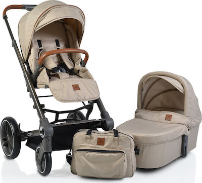 Cangaroo Icon Adjustable 2 in 1 Baby Stroller Suitable for Newborn Beige