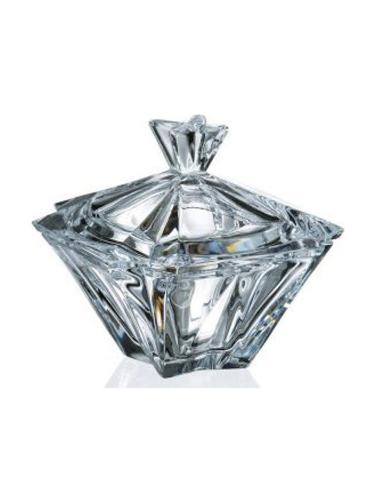 Bohemia Glass Sweet Jar Crystal Neptune with Lid 19cm Transparent