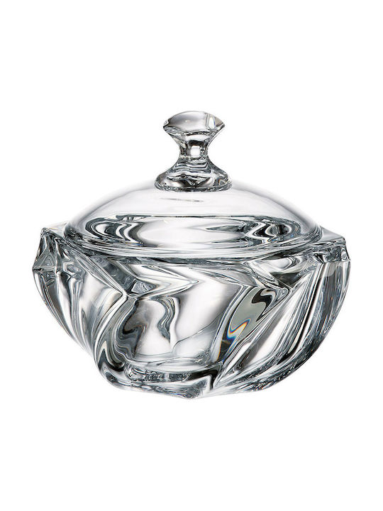 Bohemia Glass Sweet Jar Crystal Macao with Lid 20.5x20.5cm Transparent