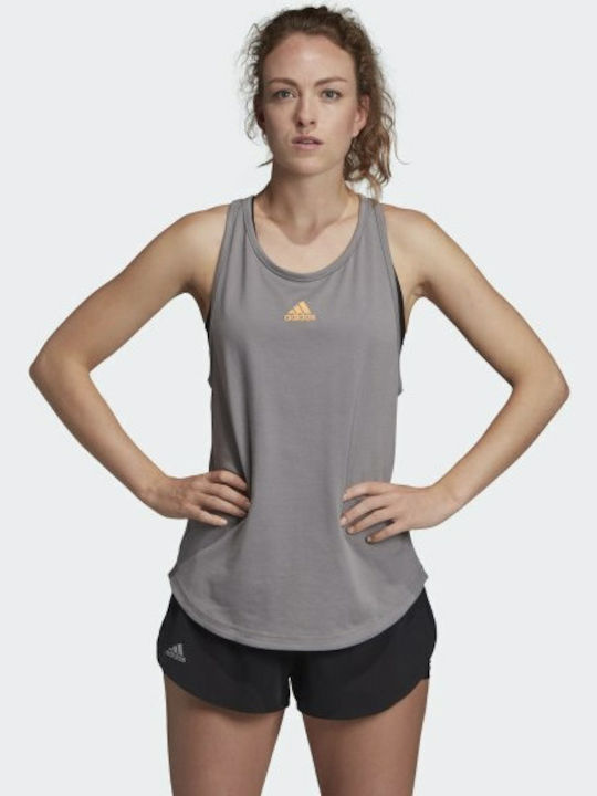 Adidas New York Women's Athletic Cotton Blouse Sleeveless Gray