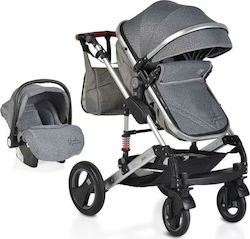 Cangaroo Gala Premium 3 in 1 Panther Adjustable 3 in 1 Baby Stroller Suitable for Newborn Gray 12kg 107255