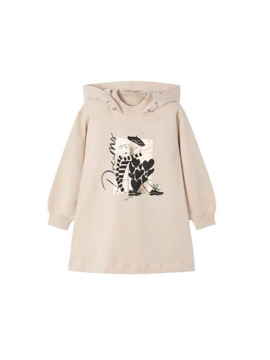 Mayoral Children's Dress Sweatshirt Long Sleeve Beige