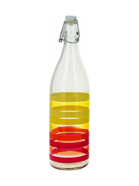 Cerve Flash Μπουκάλι Νερού Γυάλινο με Κλιπ Διάφανο 1000ml