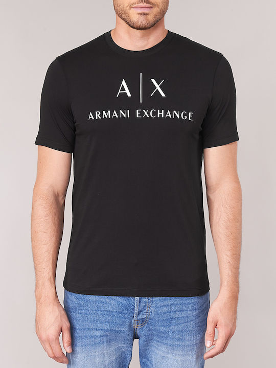 Armani Exchange Ανδρικό T-shirt Μαύρο με Λογότυπο