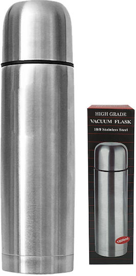 Summertiempo Bottle Thermos Stainless Steel 1lt Silver with Cap-Cup