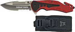 K25 G10 Pocket Knife Red in Sheath