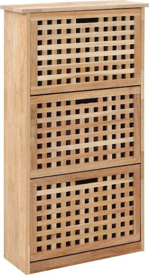 Holz Schuhschrank aus Massivholz mit 3 Regalen Beige L55xW20xH104cm