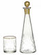 Inart Glass Decanter for Whiskey 34cm with Stopper and Glasses Transparent 7 Pieces