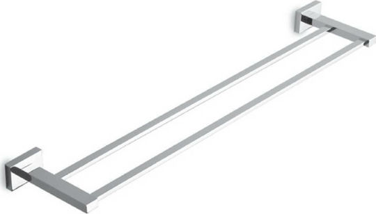 Karag Colomdo Ράγα Μπάνιου Διπλή Επιτοίχια με Βίδες ​62x3.5cm Ασημί