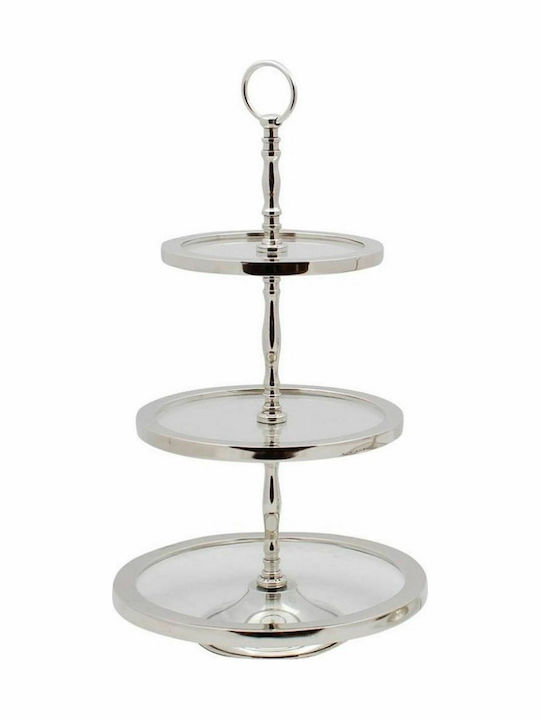 Espiel Inox Dessert Tower Stand with 3 Tiers Silver Ø28cm