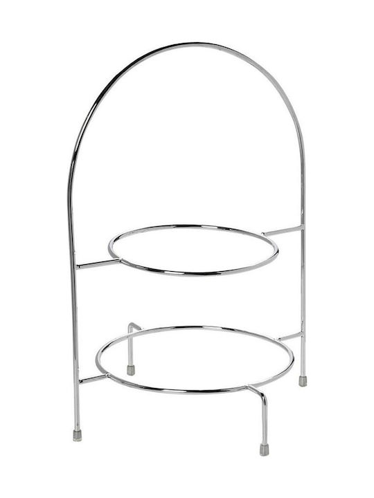 Espiel Metallic Dessert Tower Stand with 2 Tiers Silver