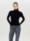 Only Damen Langarm Pullover Rollkragen Schwarz