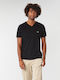 Lacoste Men's Short Sleeve T-shirt with V-Neck Black