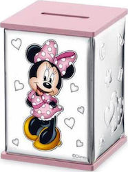 Παιδικός Κουμπαράς Μεταλλικός Minnie Mouse Ροζ 8x8x11.5cm