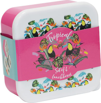 Fizz Creations Kids Set Lunch Plastic Box Pink