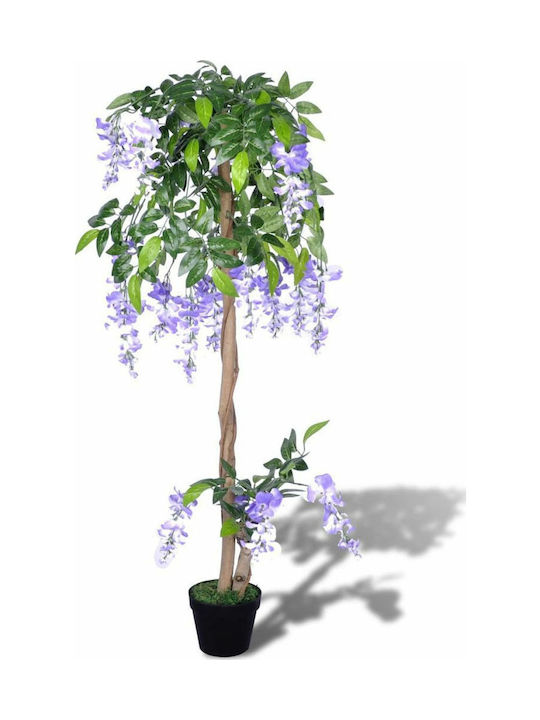 vidaXL Plantă Artificială în Ghiveci Wisteria chineză Green 120cm 1buc