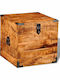 vidaXL Wooden Decorative Trunk Brown 46x46x46cm