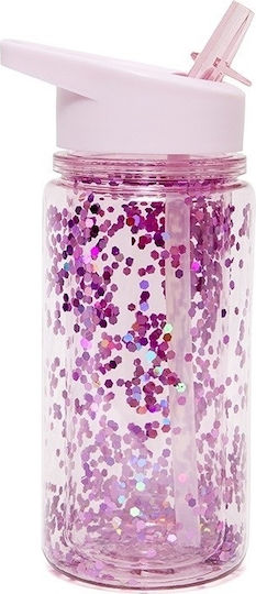 Petit Monkey Kinderflasche Kunststoff mit Strohhalm Lila 300ml