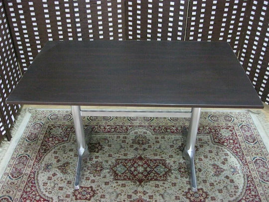 Epiplo-Fos Esstisch Für Küche Aus Wenge Holz Mit Aluminium Rahmen 110x70x74cm