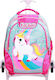 KalGav X-Bag Unicorn Σχολική Τσάντα Τρόλεϊ Δημοτικού σε Τιρκουάζ χρώμα