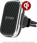 Pitaka Handyhalterung Auto MagMount Qi v3 Wireless Charger / Air Vent Mount mit Magnet und Drahtloses Laden Schwarz