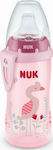 Nuk Active Cup Educational Sippy Cup Plastic Pink Flamingo for 18m+m+ 300ml 10.751.082